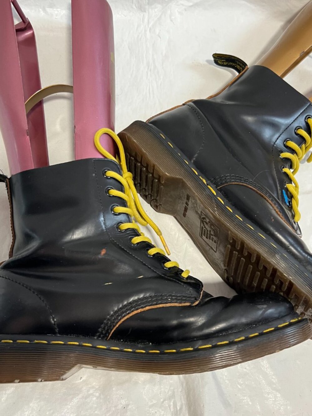Dr Martens boots 1460 Quilon Leather black leather UK 8 US womens 10 docs - Picture 7 of 15